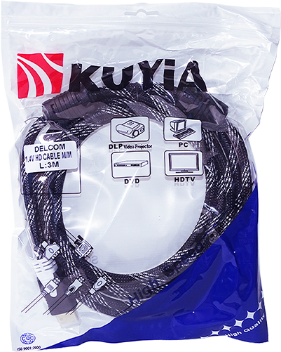 CABLE HDMI KUYIA VERSION 1.4 C/MALLA EN BOLSA 10m