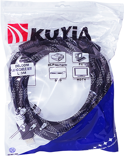 CABLE HDMI KUYIA VERSION 1.4 C/MALLA EN BOLSA 20m