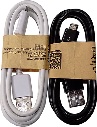 CABLE USB A MICRO USB PARA CELULAR BLANCO Y NEGRO