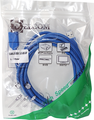 CABLE USB 3.0 EXTENSION 1.8m AZUL