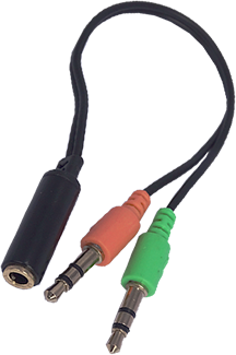 CABLE SPLITER 2 PLUG X 1 JACK STEREO 3.5MM