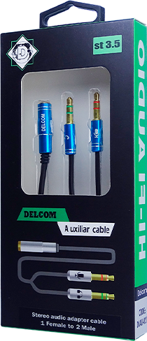 CABLE SPLITER 2 PLUG X 1 JACK STEREO 3.5MM METAL