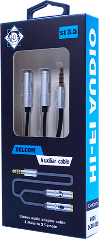 CABLE SPLITER  1 PLUG X 2 JACK STEREO 3.5MM METAL