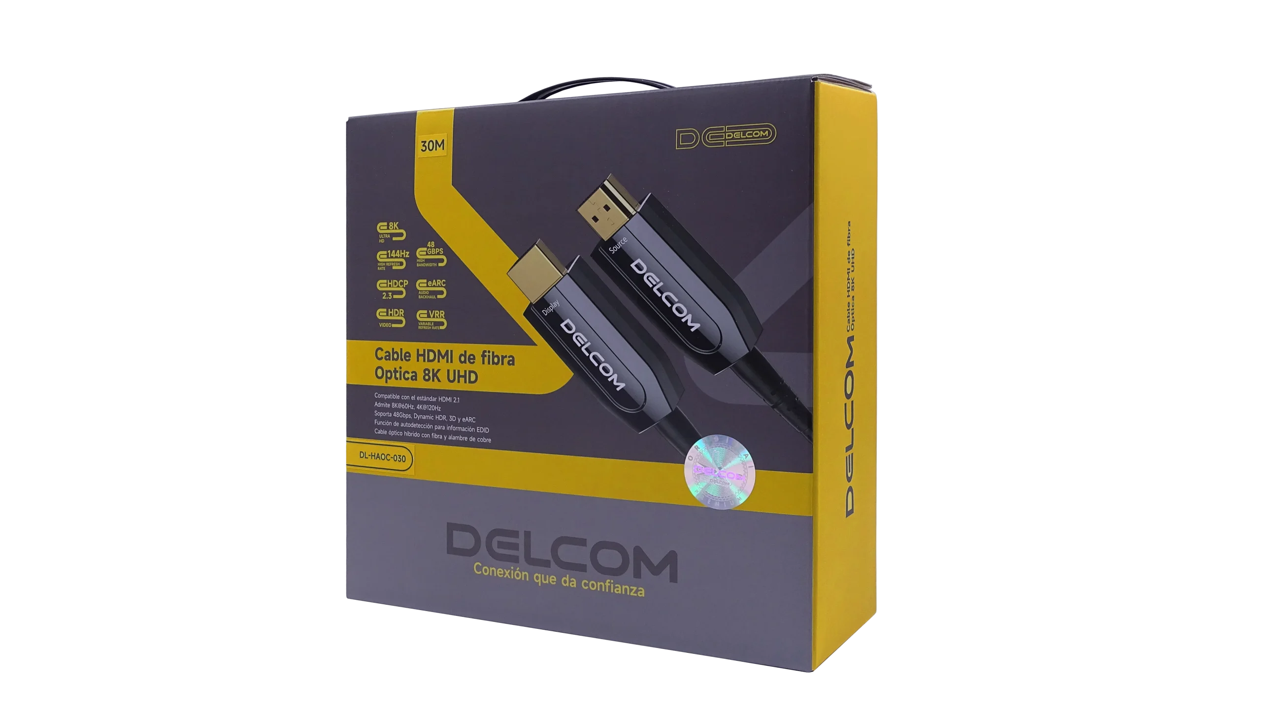 Cable HDMI 8K Fibra Óptica DELCOM | De 10m a 50m sin Pérdida de Señal Cable HDMI 8K Fibra Óptica DELCOM | De 10m a 50m sin Pérdida de Señal